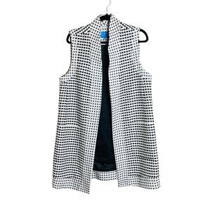Alice Walk Vest Womens Large Patterned Textured Open Front Sleeveless Layering